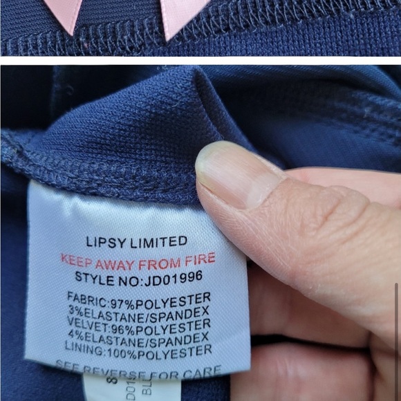 Lipsy London velvet Bodycon Dress, VGUC, Size 4 - Picture 7 of 10